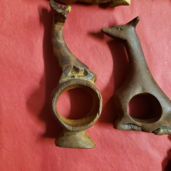 1980s Wood African Elephant + Rhino + multiple Animals From Kenya Africa Hand Ca - Picture 15 of 16